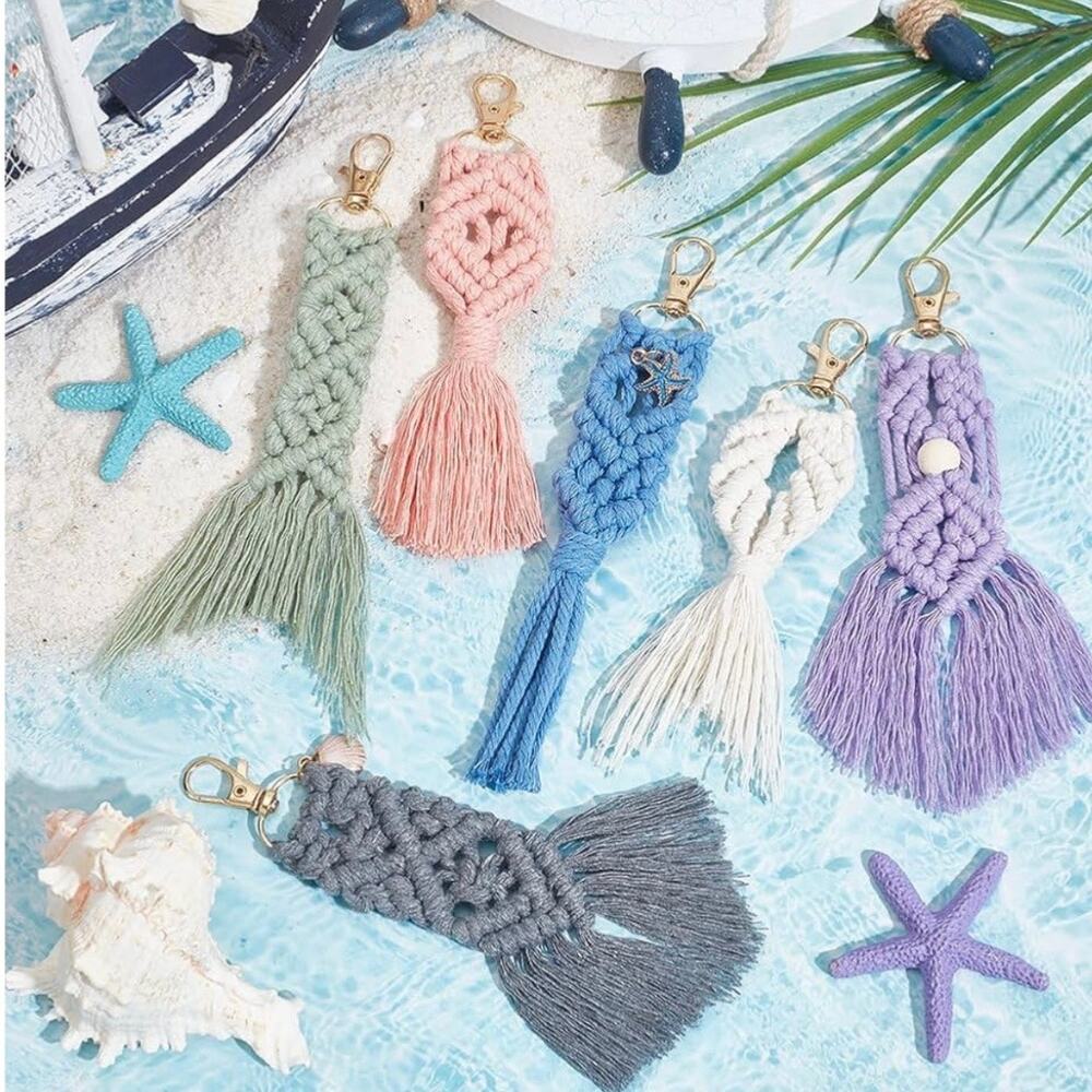 New DIY Seashell Macrame Keychain Kit for Beginners - Picture 5 of 7